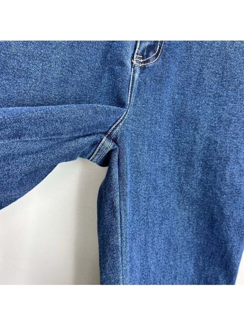 Vintage 90s Y2K minimalist high rise straight leg dark blue full length jeans 29 - Picture 9 of 14